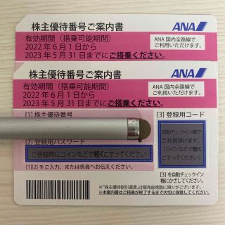 エーエヌエー(ゼンニッポンクウユ)(ANA(全日本空輸))の【特価】ANA株主優待券 2枚 2023年5月31日期限(その他)