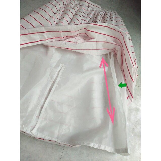 to WHITE♡日本製♡未使用に近い♡半袖×膝下丈♡ボーダー♡セットアップ❤ レディースのスカート(ロングスカート)の商品写真