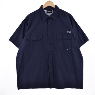 ディッキーズ(Dickies)の古着 ディッキーズ Dickies ストライプ柄 半袖 ワークシャツ メンズXXL /eaa333214(シャツ)