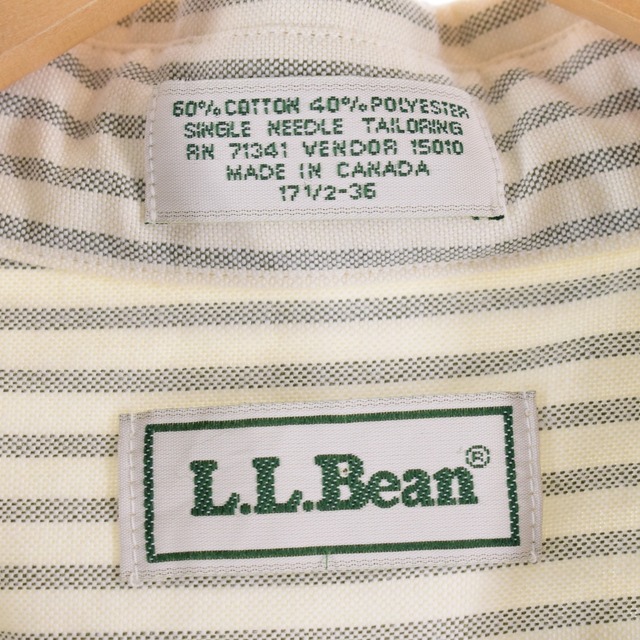 80年代 エルエルビーン L.L.Bean オックスフォード 長袖 ボタンダウンストライプシャツ カナダ製 メンズXXL ヴィンテージ /eaa334125