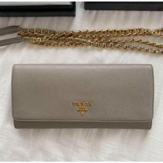 PRADA サフィアーノ 長財布 グレージュ