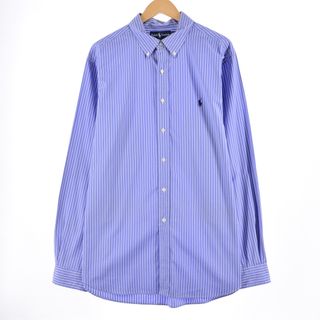 ラルフローレン(Ralph Lauren)の古着 ラルフローレン Ralph Lauren CLASSIC FIT クラシックフィット 長袖 ボタンダウンストライプシャツ メンズXL /eaa335283(シャツ)