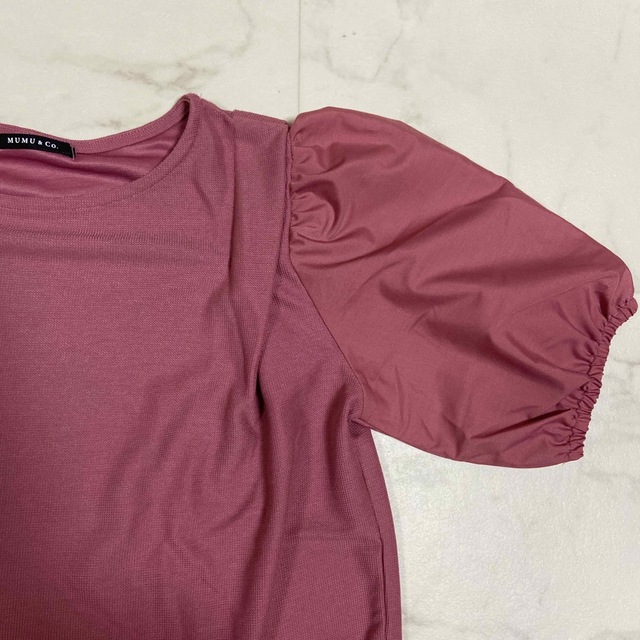 しまむら(シマムラ)のしまむら MUMU 袖異素材切り替えプルオーバー ピンク系 レディースのトップス(カットソー(半袖/袖なし))の商品写真