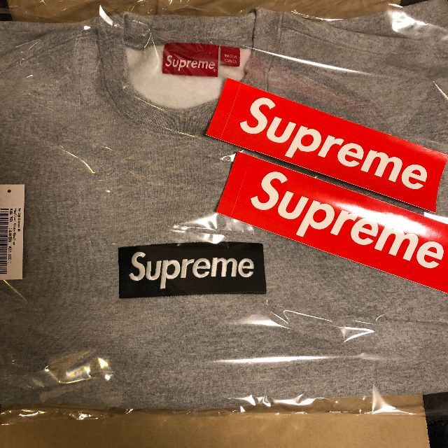 Supreme Box Logo Crewneck Heather Grey M