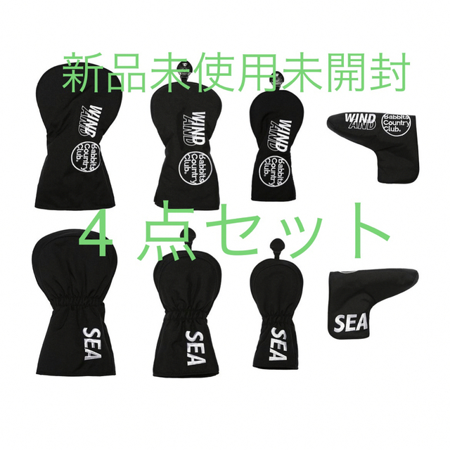WIND AND SEA  FR2GOLF Head Cover 4点セット 黒BLACKSIZE