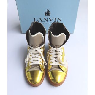 LANVIN ランバン  初期ハイカットスニーカー パテントゴールド アーカイブ