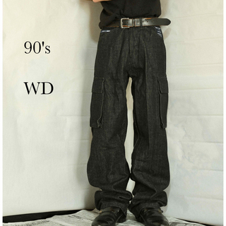 90's WD ブラックバギーカーゴパンツ vintage y2k usa製 の通販｜ラクマ
