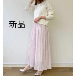 ラウンジドレス(Loungedress)の新品＊Loungedress  リンクルギャザースカート  ピンク(ロングスカート)