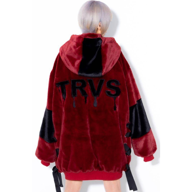 TRAVAS TOKYO - travas tokyo Drip Logo Faux Fur ファーパーカーの ...