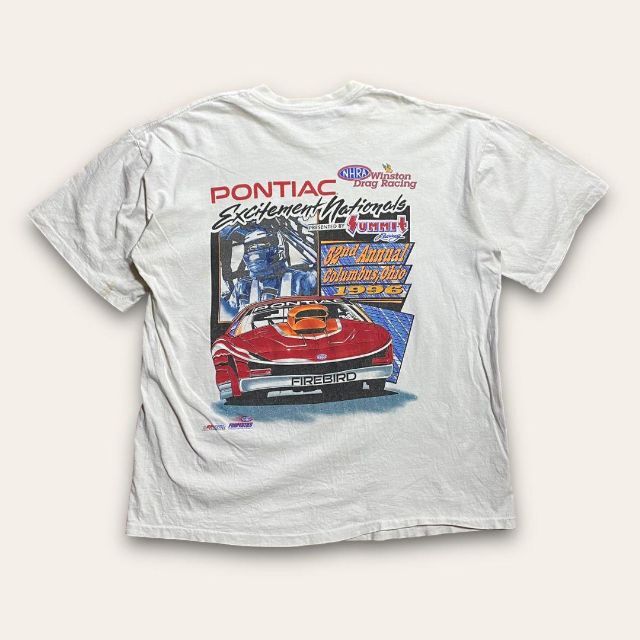 S9125 古着 All Sport 90s USA製 白 NHRA Tシャツ メンズのトップス(Tシャツ/カットソー(半袖/袖なし))の商品写真