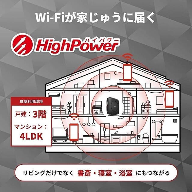 Buffalo(バッファロー)の専用WiFi ルーター 無線LAN 最新規格 Wi-Fi6 11ax スマホ/家電/カメラのPC/タブレット(PC周辺機器)の商品写真