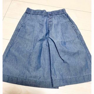 ユニクロ(UNIQLO)の新品 ユニクロ シャンブレースカートパンツ デニムパンツ 110cm キッズ(パンツ/スパッツ)