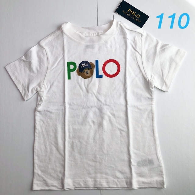 POLO RALPH LAUREN(ポロラルフローレン)の新作◇ラルフローレン ポロベア ロゴコットンTシャツ  ホワイト 4T/110 キッズ/ベビー/マタニティのキッズ服男の子用(90cm~)(Tシャツ/カットソー)の商品写真