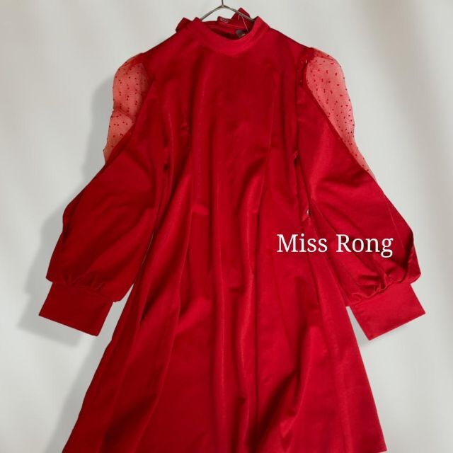 【新品タグ付き】　Miss Rong　バックリボン　デザインワンピース　華やか