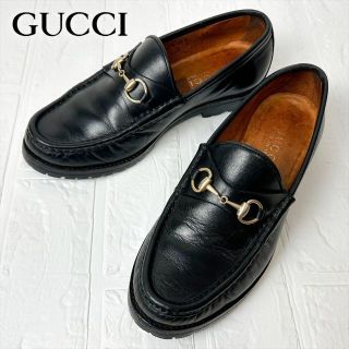 安いそれに目立つ GGマーモント ローファー GUCCI 希少サイズ 黒 1/2