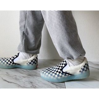 ヴァンズ(VANS)の美品 vans 防水ラバーコーティング チェッカーフラッグ スリッポンスニーカー(スニーカー)