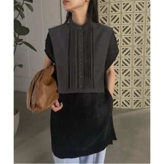 アメリヴィンテージ(Ameri VINTAGE)のAMERI Ameri vintage COLLAR SET MESH TOP(カットソー(半袖/袖なし))