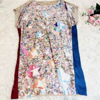 【美品】tsumori chisato  シルク100% ワンピース　流れ星　M