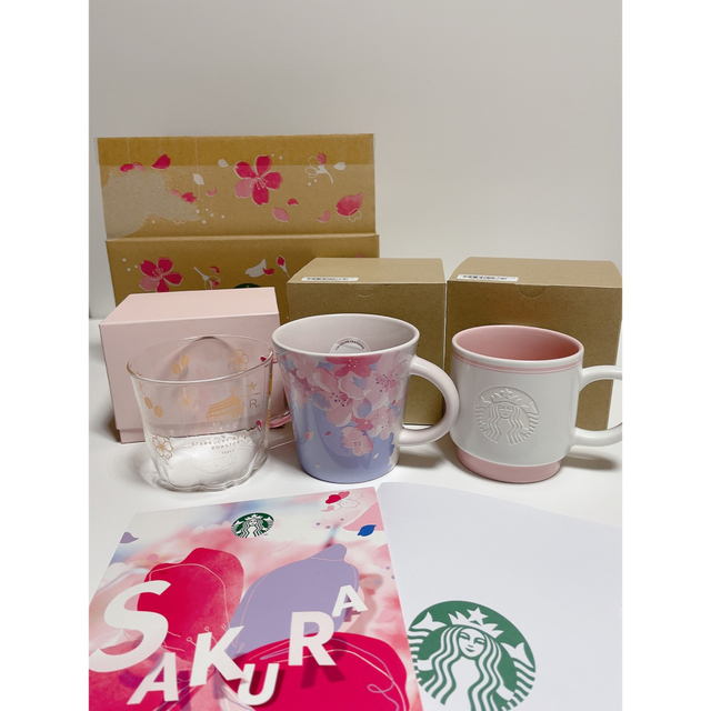 Starbucks(スターバックス)のスターバックス　サクラ　マグカップ　3点セット インテリア/住まい/日用品のキッチン/食器(グラス/カップ)の商品写真