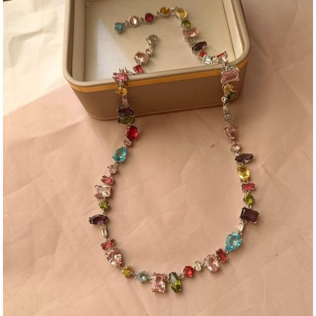 Colorful glass stone カラフル ガラスストーン ネックレス レディースのアクセサリー(ネックレス)の商品写真