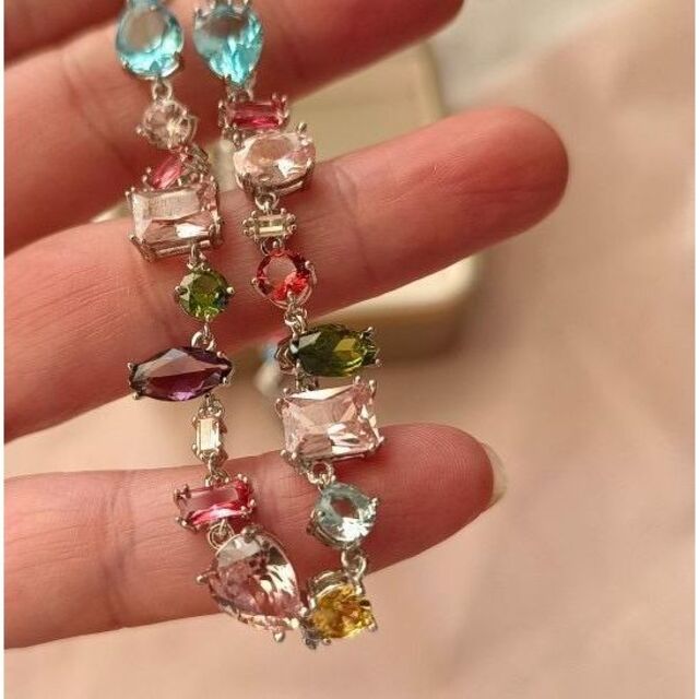 Colorful glass stone カラフル ガラスストーン ネックレス レディースのアクセサリー(ネックレス)の商品写真