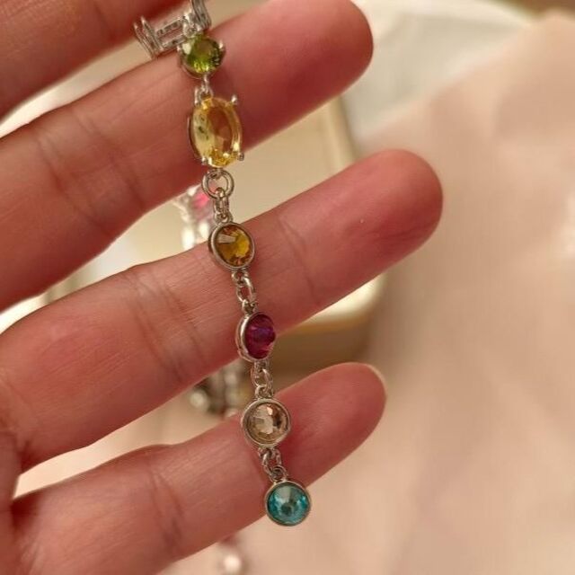 Colorful glass stone カラフル ガラスストーン ネックレス レディースのアクセサリー(ネックレス)の商品写真