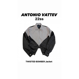 ANTONIO VATTEV アントニオ ヴァッテフ 22AW Twisted Bomber Jacket ツイステッド ボンバージャケット ブルー×ブラック M