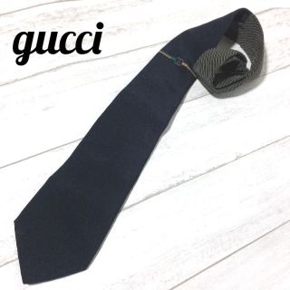 グッチ(Gucci)のグッチ ヴィンテージ ネクタイ/GUCCI 筆記体ロゴ シルク100％ 伊製(ネクタイ)