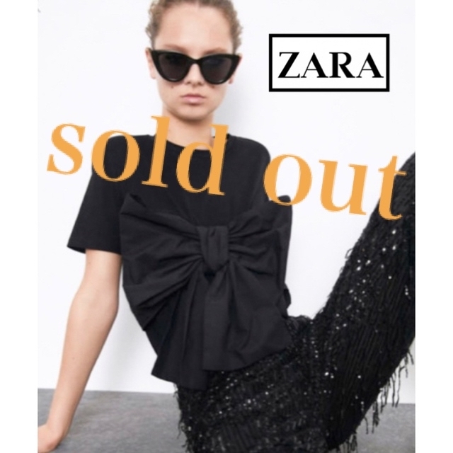 sold out❤️ザラ　ZARA Tシャツ　トップス　カットソー　リボン