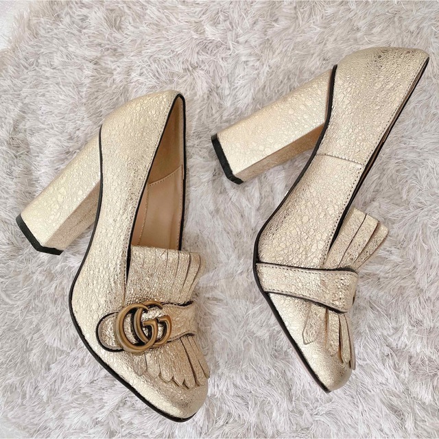 GUCCI GG グッチ マーモンド ハイヒール パンプス サンダル 靴 極美品-