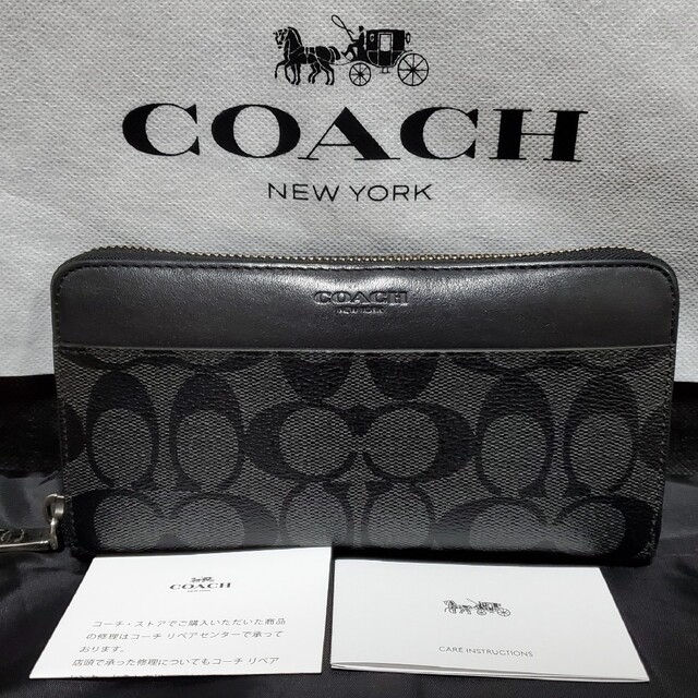 【極美品】コーチ COACH  アコーディオンジップ 長財布 ブラウン 男女兼用