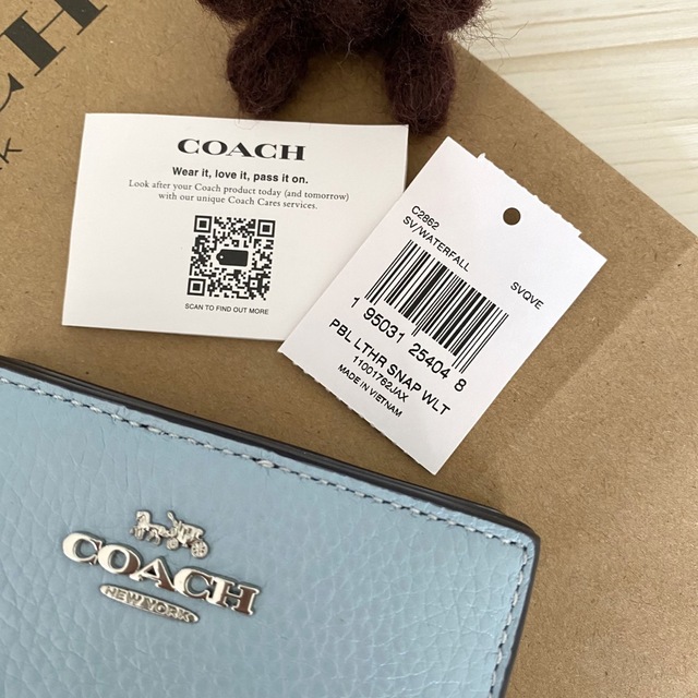 超最新作‼︎新品 COACH コーチ 折り財布 ライトブルー