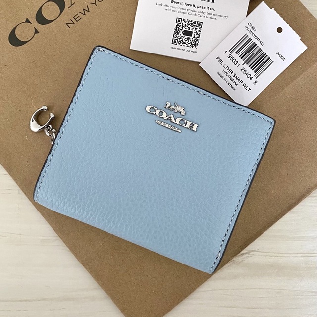 超最新作‼︎新品 COACH コーチ 折り財布 ライトブルー