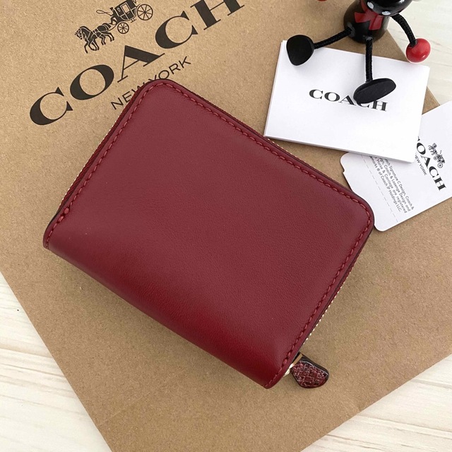 超最新作‼︎新品 COACH コーチ 折り財布 パイソン ワインレッド