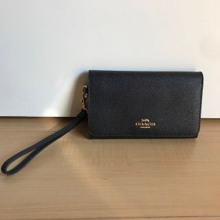 コーチ(COACH)のコーチ　coach 長財布　黒　リストレット付き　美品(財布)