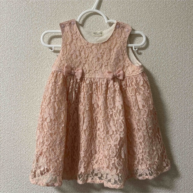 kid’s zoo(キッズズー)のkids zoo レースワンピース　90サイズ キッズ/ベビー/マタニティのキッズ服女の子用(90cm~)(ワンピース)の商品写真