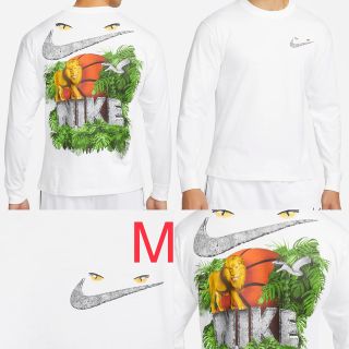 ナイキ(NIKE)の【NIKE】バスケ×ライオン×蛇【ナイキ】ロングT 白(Tシャツ/カットソー(七分/長袖))