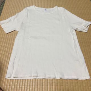 ユニクロ(UNIQLO)のユニクロ⭐️リブクルーネックT⭐️3XL⭐️ナチュラル(Tシャツ(半袖/袖なし))