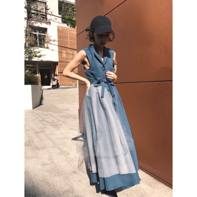 新品 Ameri アメリ TULLE DOCKING DRESS 結婚式 新品 Ameri アメリ TULLE DOCKING DRESS 結婚式