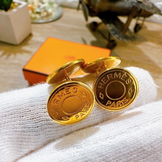 エルメス HERMES セリエ カフスボタン カフリンクス ゴールド系 ブランド