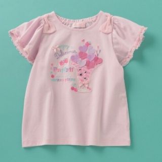 メゾピアノ(mezzo piano)のメゾピアノ　110　パフェ刺しゅう　リボン　Tシャツ　ハート　半袖(Tシャツ/カットソー)