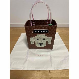 マルニ(Marni)の新作新品即完売MARNIマルニ ブラウンドッグ アニマルバスケット(かごバッグ/ストローバッグ)