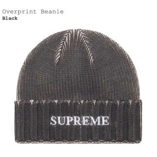 シュプリーム(Supreme)の希少　BLACK Supreme Overprint Beanie  (ニット帽/ビーニー)