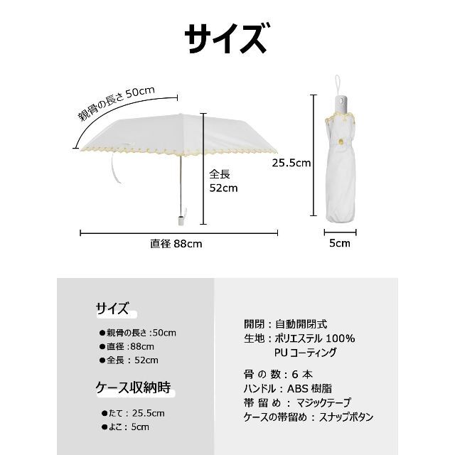 【色:パステルピンク】日傘 レディース 1級遮光 UVカット100％認証 熱中症