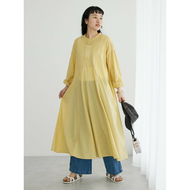 CRAFT STANDARD BOUTIQUE 【イエロー】【F】インドコットン レース使いワンピースの通販 by CRAFT STANDARD BOUTIQUE|クラフトスタンダードブティックならラクマ ワンピース ロングワンピース エスニック ドレス マキシ丈ワンピース 黄色 F