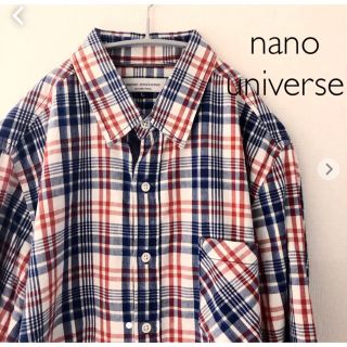 ナノユニバース(nano・universe)のナノユニバース  チェックシャツ  七分袖　Lサイズ　nano universe(シャツ)