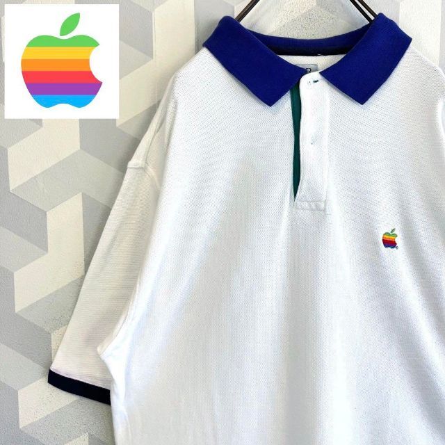 【激レア】90s USA製 GEARボディ アップル 刺繍 ポロシャツ 企業ロゴ