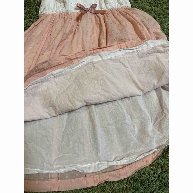 《SKAPE》白ピンクのワンピース。 キッズ/ベビー/マタニティのキッズ服女の子用(90cm~)(ワンピース)の商品写真