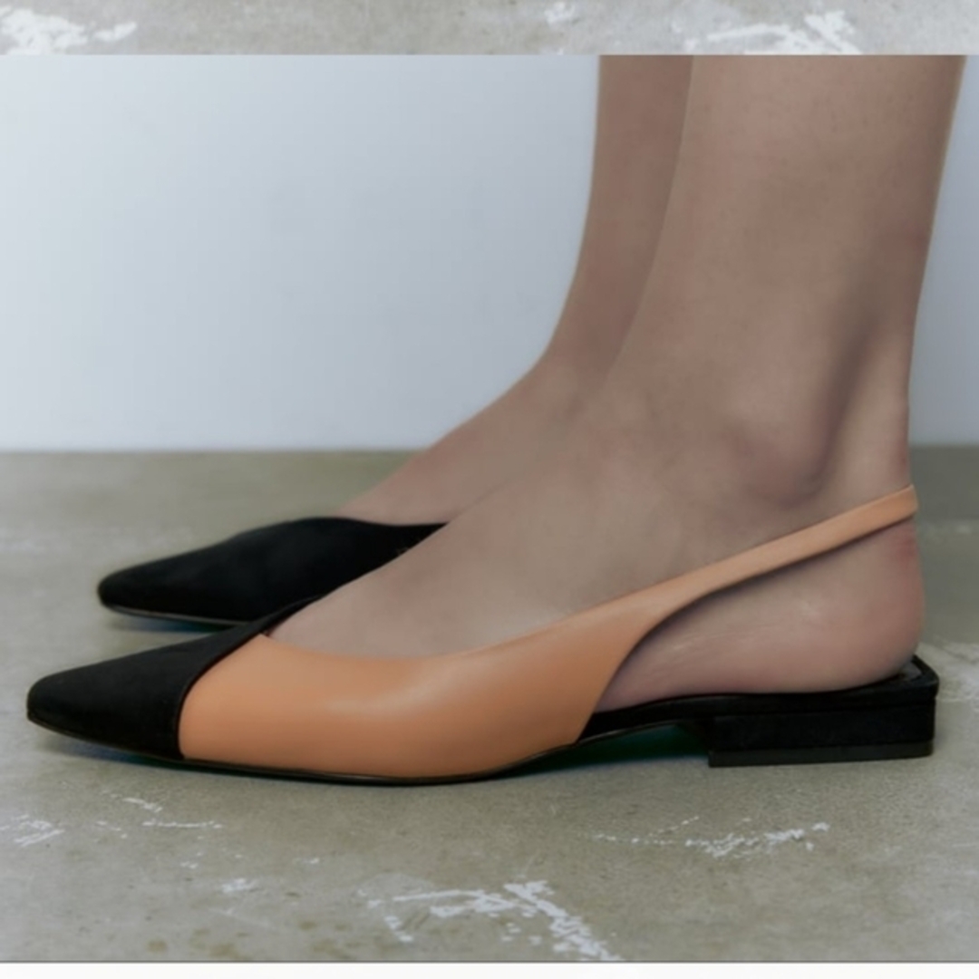 ZARA(ザラ)のZARA  コントラスト スリングバックシューズ レディースの靴/シューズ(ハイヒール/パンプス)の商品写真