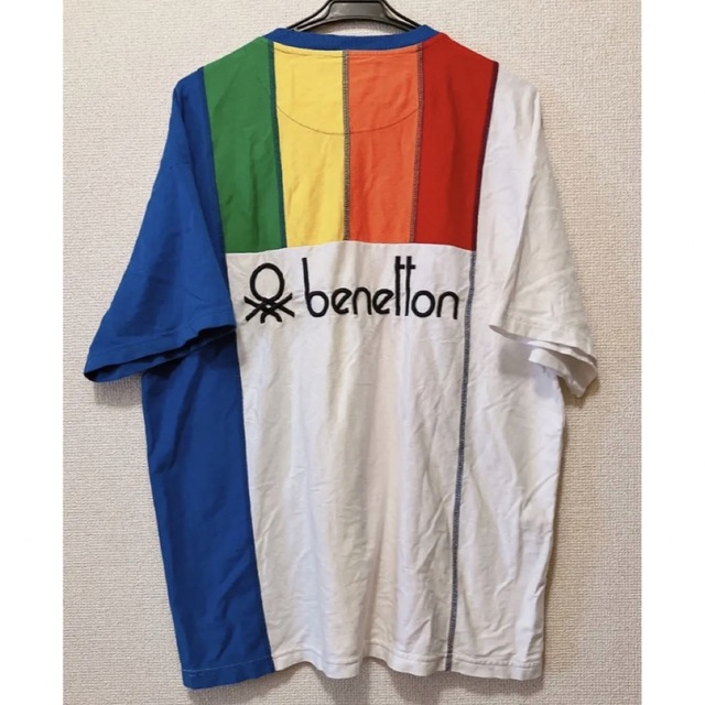 UNITED COLORS OF BENETTON.(ユナイテッドカラーズオブベネトン)のベネトン　オーバーサイズ　レインボー　Tシャツ　ホワイト　白 エンタメ/ホビーのエンタメ その他(その他)の商品写真